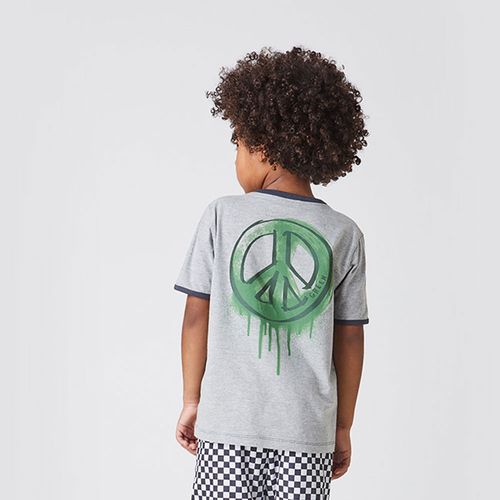 Camiseta Infantil Menino Peace Chumbo