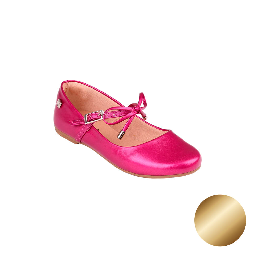 Sapato Boneca Infantil Menina Garden Dourado