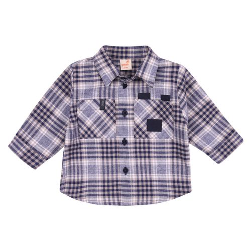 Camisa Bebê Winter Check Azul
