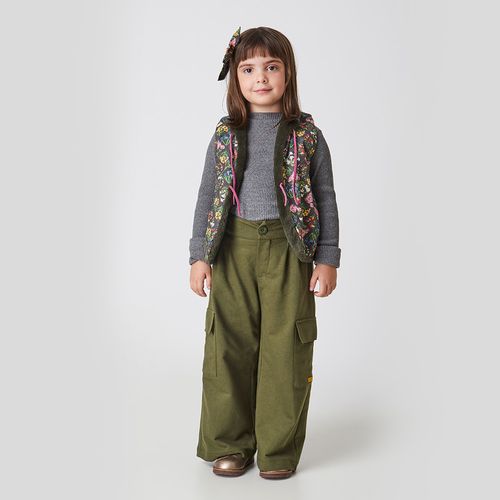 Calça Pantalona Cargo Verde