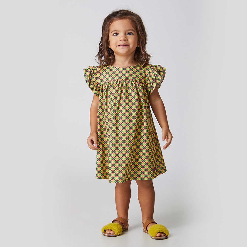 Vestido Toddler Anis Amarelo