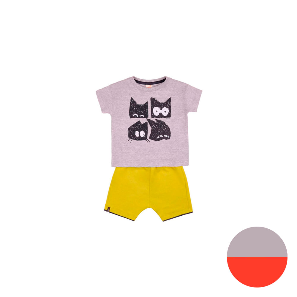 Conjunto Cats Laranja Toddler