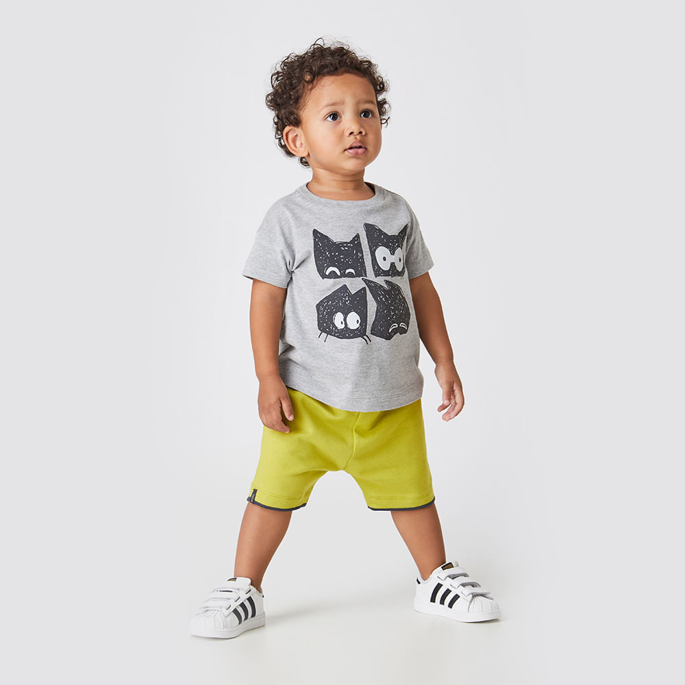 Conjunto Cats Amarelo Toddler