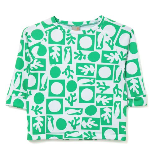 Camiseta Bebê Mar UV Verde