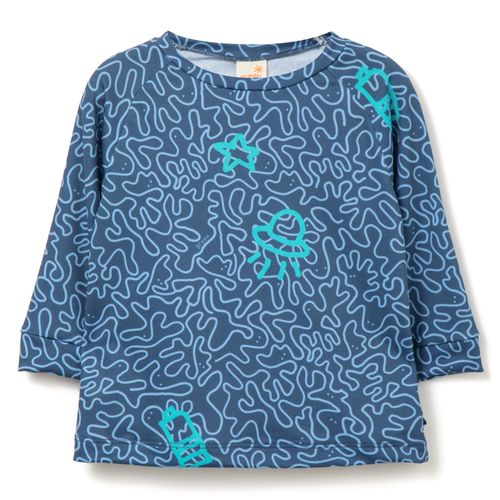 Camiseta Bebê Mar UV Turquesa