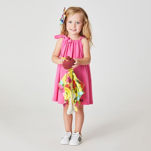 Vestido Toddler Arco-Íris Regata Rosa