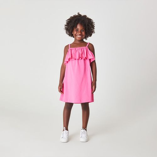 Vestido Infantil Arco-Íris Rosa
