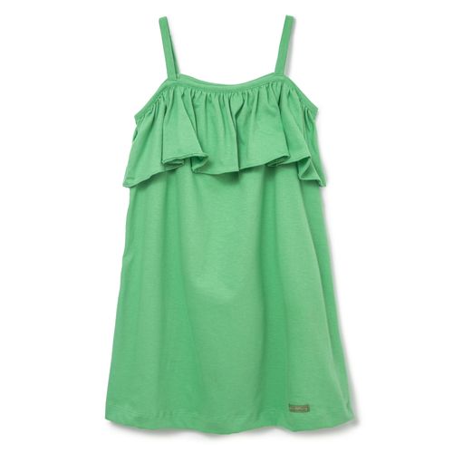 Vestido Infantil Arco-Íris Verde