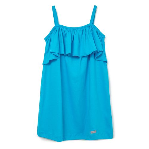 Vestido Infantil Arco-Íris Azul