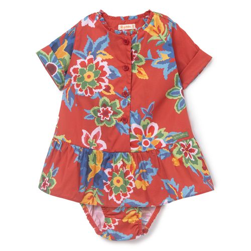 Vestido Bebê Energy  Flower Vermelho