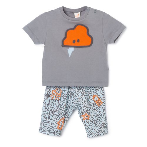 Conjunto Calça Bebê Sinergia  Cinza