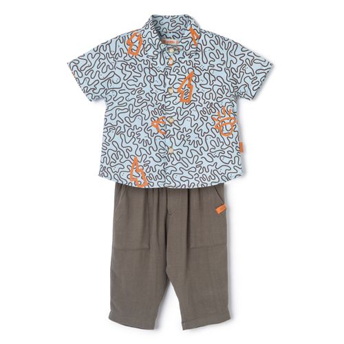 Conjunto Camisa Bebê  Sinergia Azul