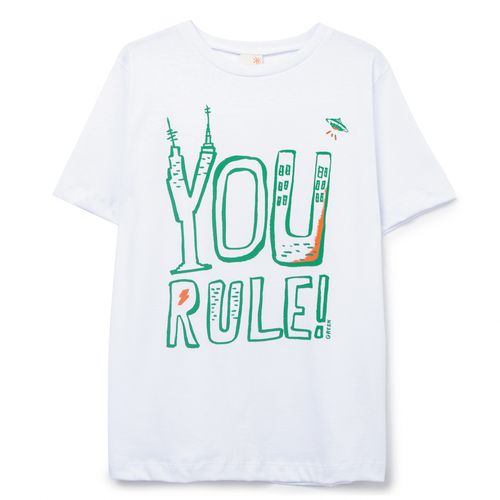 Camiseta Infantil  You Rule Branca