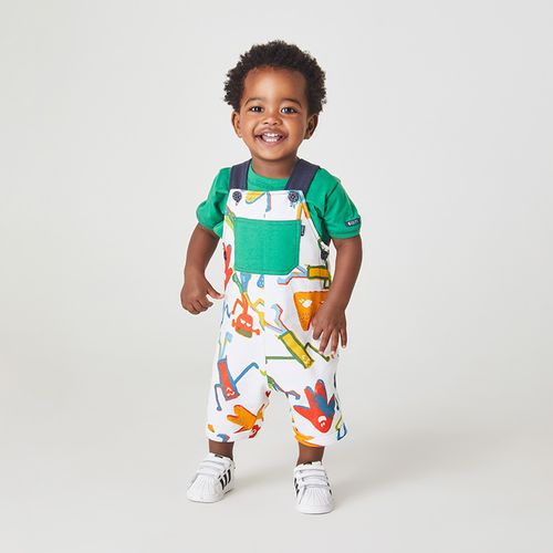 Jardineira Toddler Seres Multicolorido