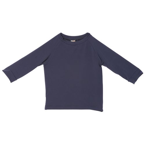 Camiseta Bebê Raglan UV Unissex Azul Escuro