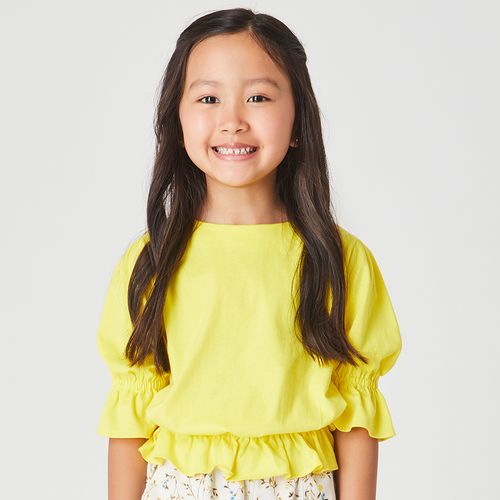 Blusa Infantil Arco-Íris Amarela