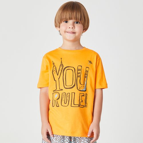 Camiseta Infantil  You Rule Laranja