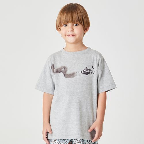 Camiseta Infantil Ufo Cinza
