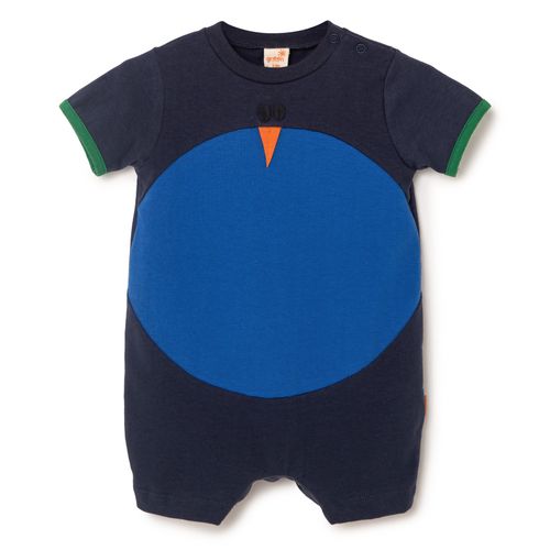 Macacão Bebê Pássaro Azul Escuro