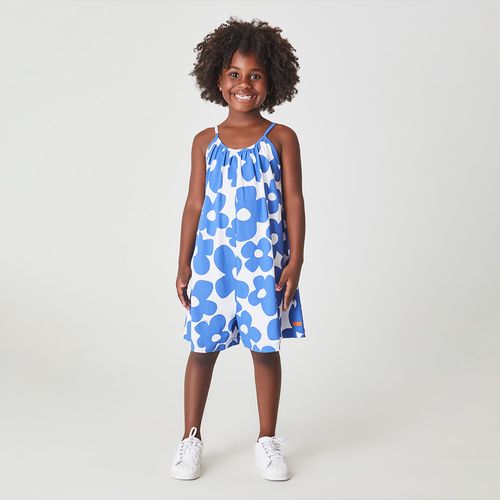 Macacão Infantil Maxi Flower Azul