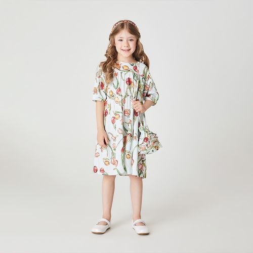 Vestido Infantil Tulipa Verde