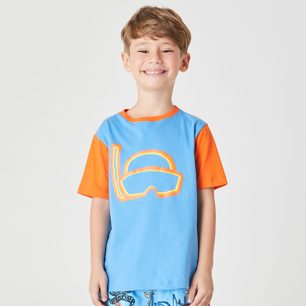 Camiseta Infantil Mergulho Azul