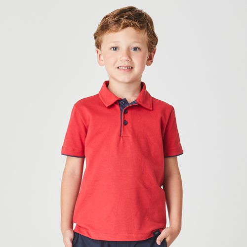 Polo Infantil Piquet Vermelha