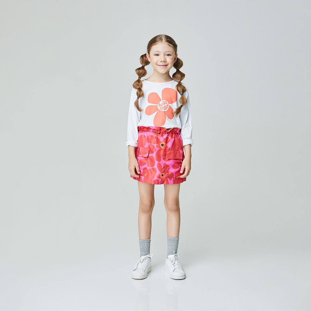 Saia Infantil Power Flower Vermelha