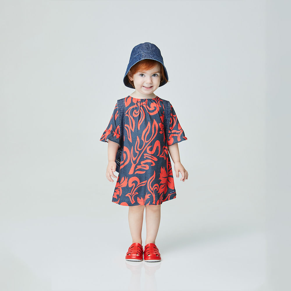 Vestido Toddler Bold Vermelho