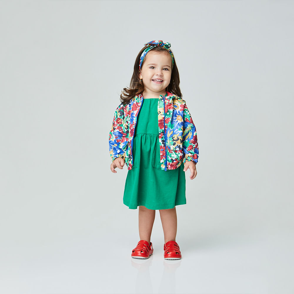 Vestido Toddler Bolso Color Verde