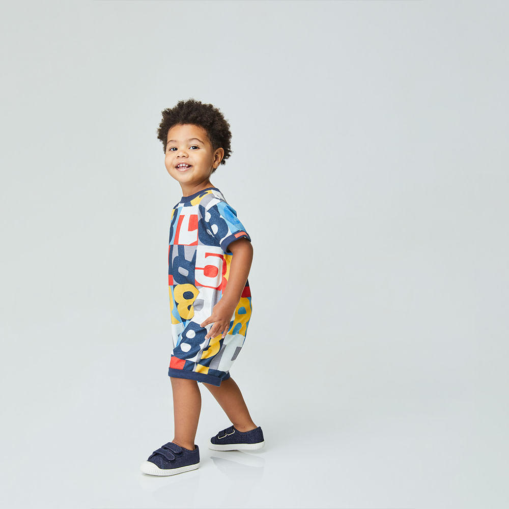 Macacão Toddler Números Azul