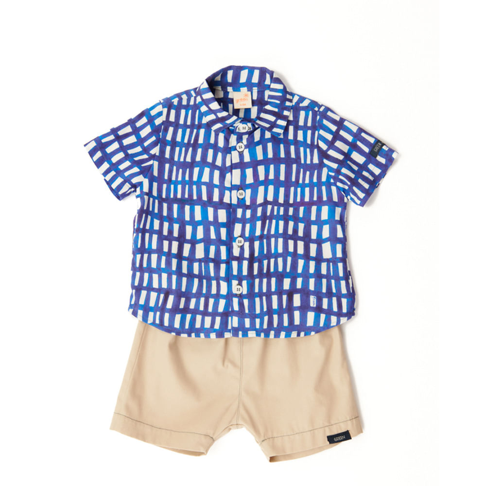 Conjunto Bebê Block Azul Royal