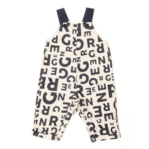 Jardineira Toddler Green Off-White