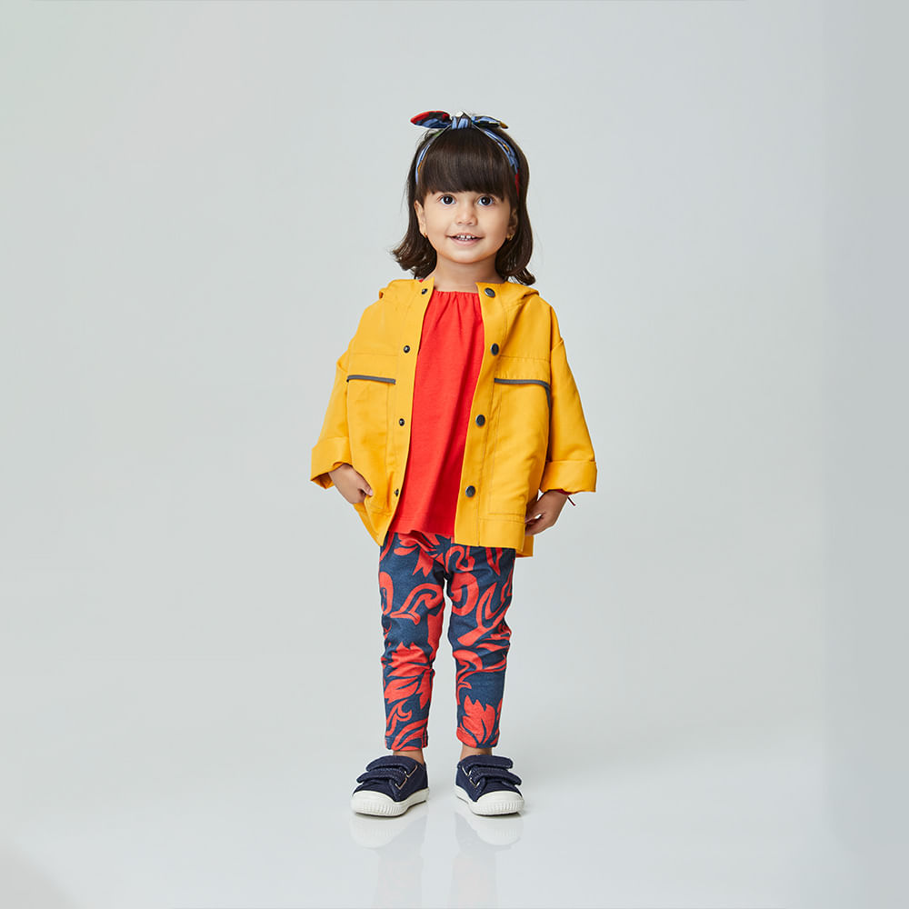 Jaqueta Toddler Corta Vento Color Amarela