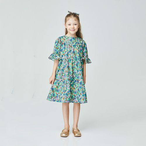 Vestido Infantil Jardim Verde