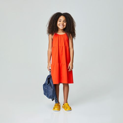 Vestido Infantil Color Vermelho