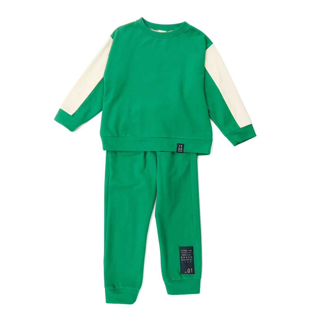 Conjunto Infantil 85 Color Verde Manga Longa