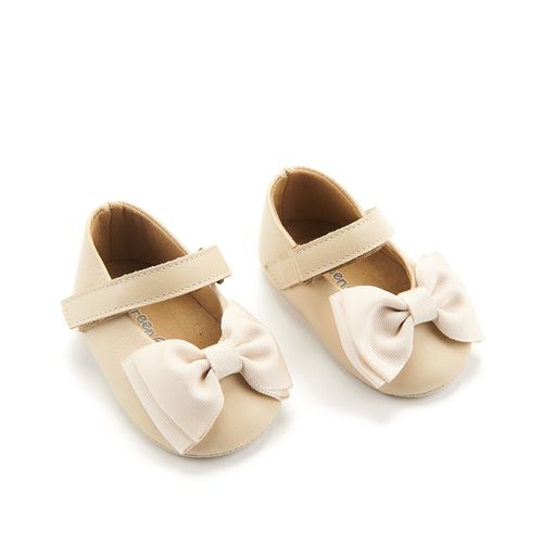 Sapato Bebê Laço Cru