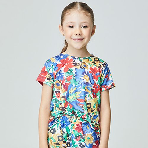 Camiseta Infantil Flower Art Vermelha