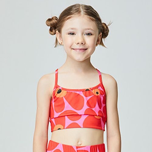 Top Infantil Power Flower Vermelho