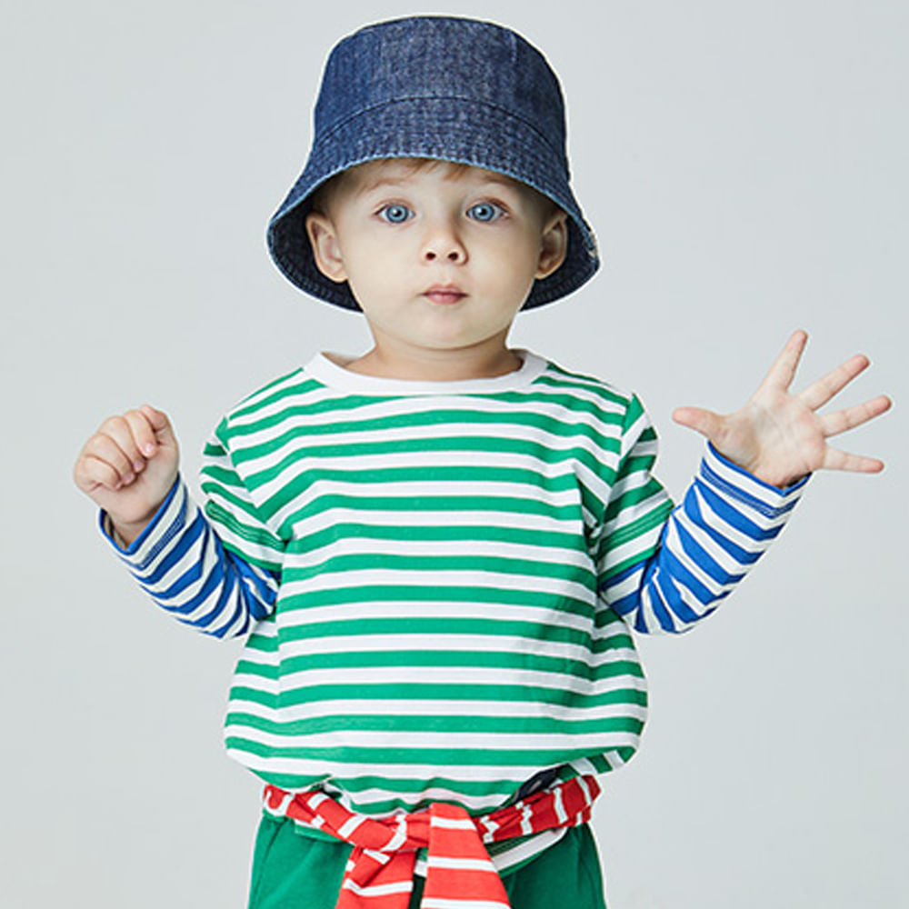 Camiseta Toddler Stripe Verde