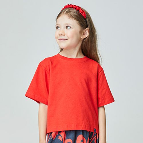 Camiseta Infantil Cropped Vermelha
