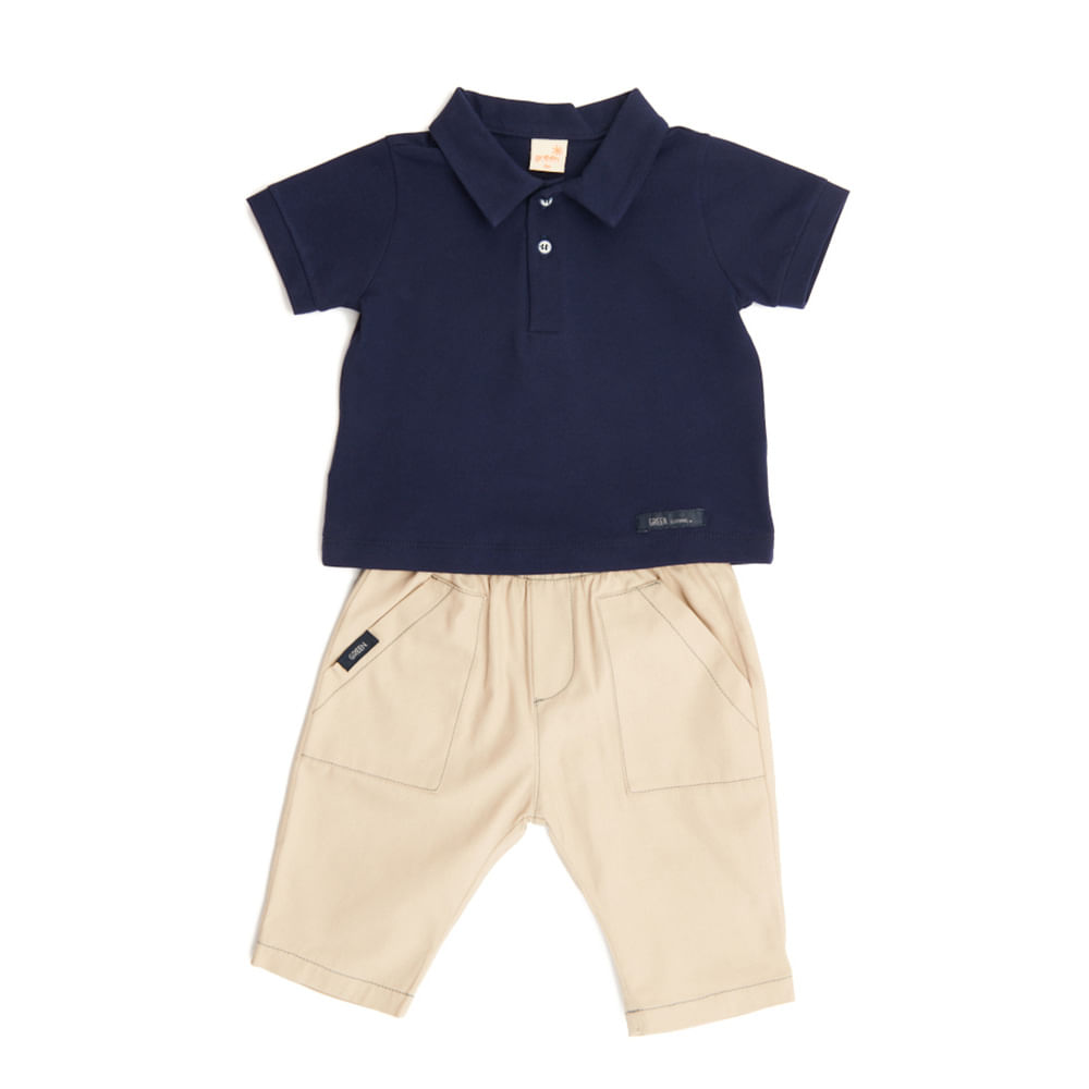 Conjunto Bebê Polo Color Azul