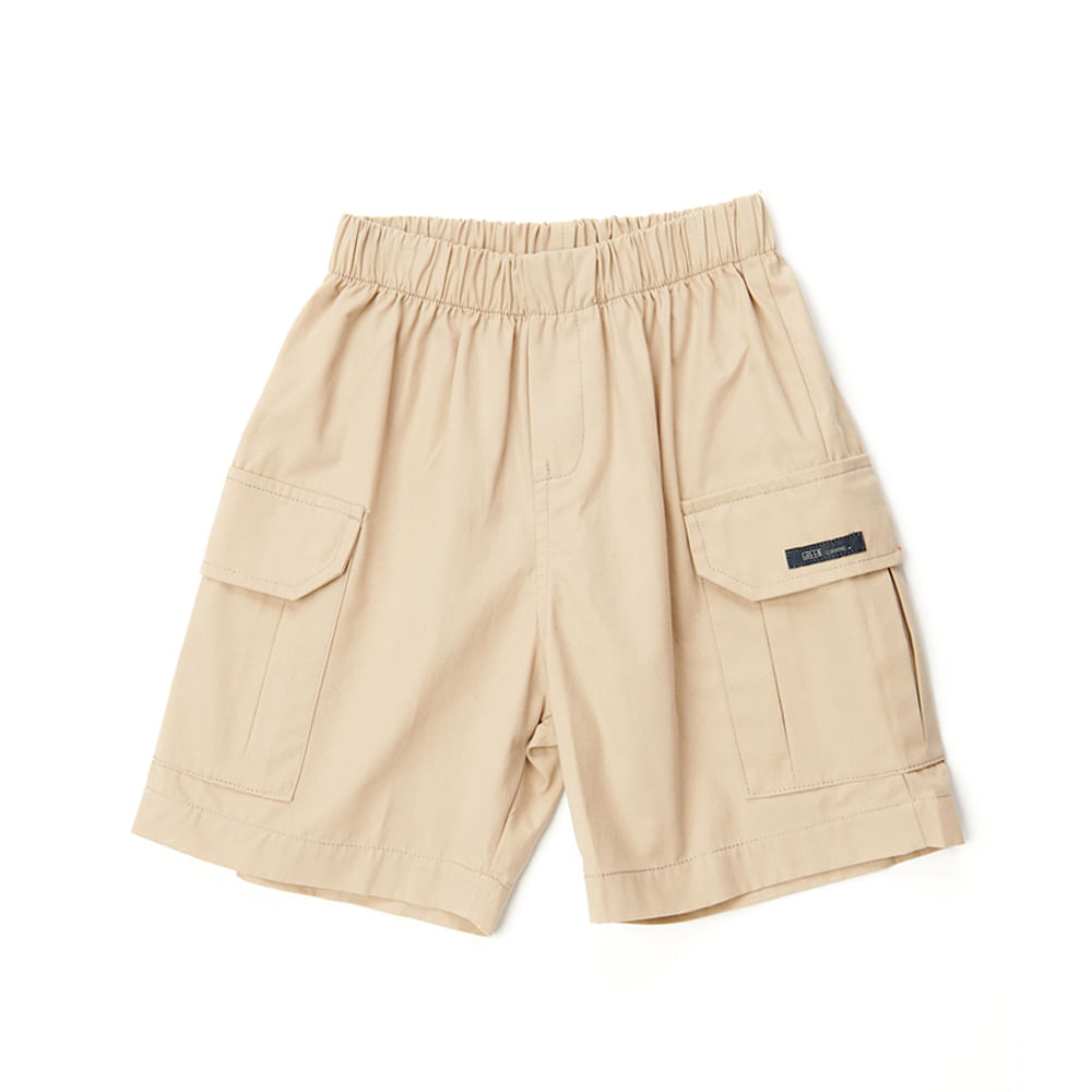 Bermuda Infantil Sarja Cargo Areia
