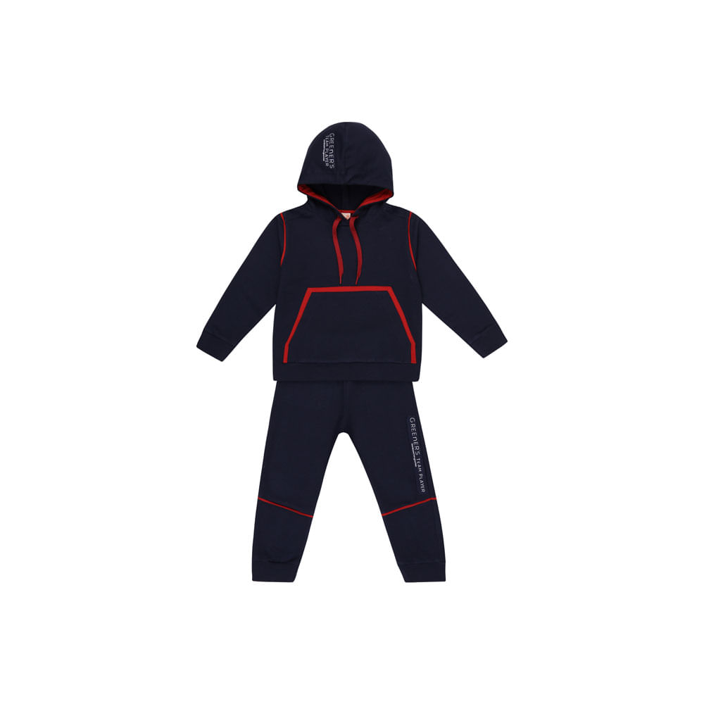 Conjunto Infantil Team Manga Longa Azul