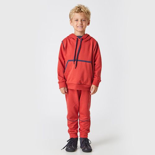 Conjunto Infantil Team Manga Longa Vermelho