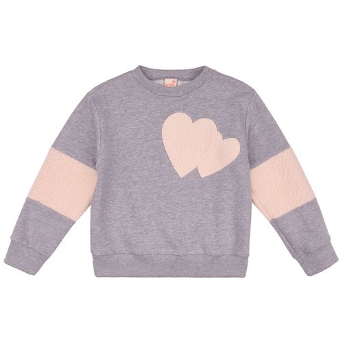 Blusão Infantil Fluffy Heart Cinza