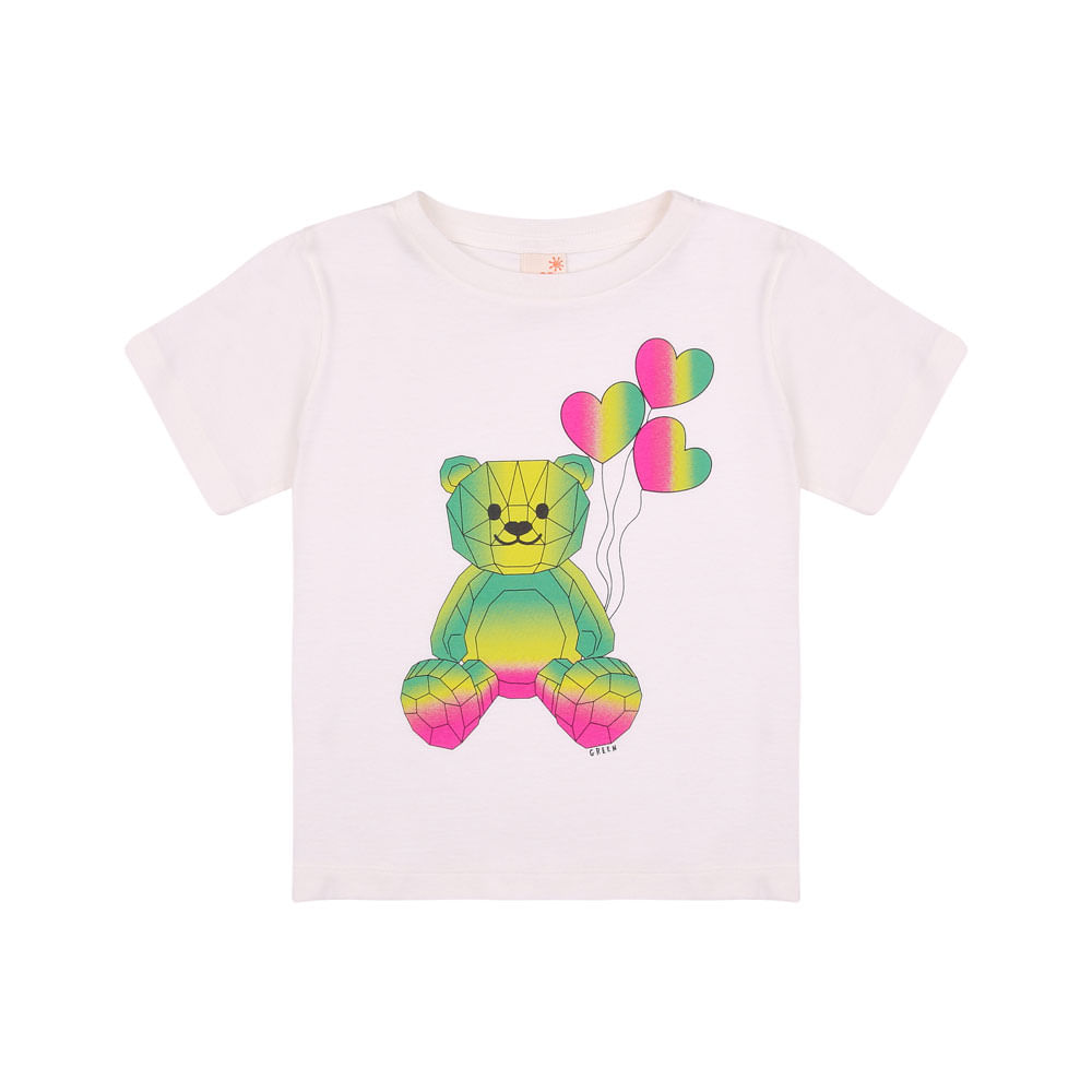 Camiseta Infantil Colour Bear Off-White