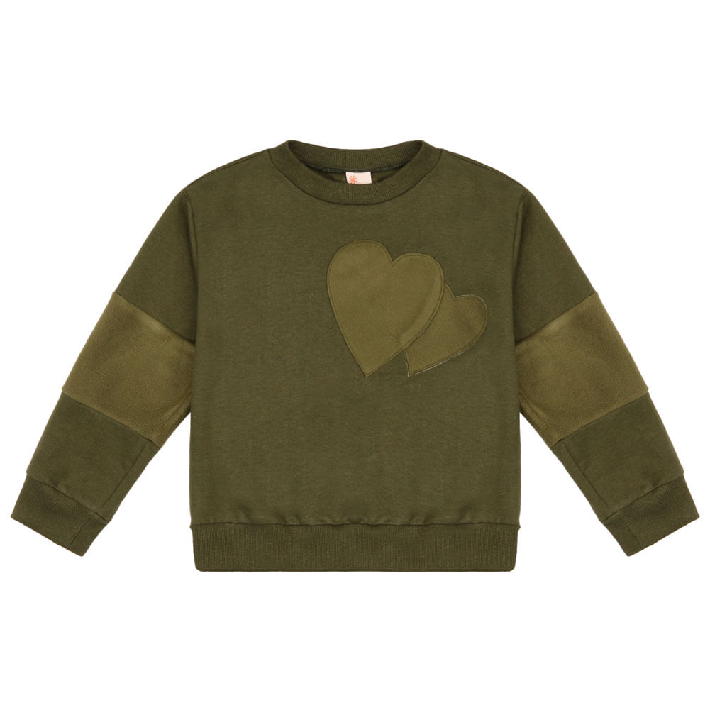 Blusão Infantil Fluffy Heart Verde