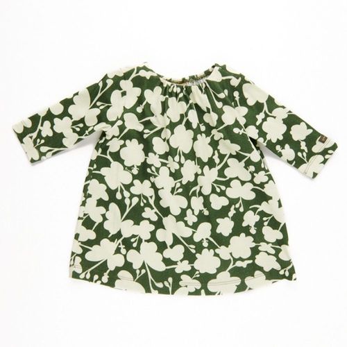Vestido Bebê Cotton Manga Longa Verde